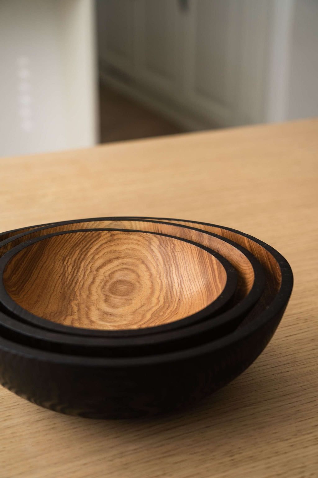 Half-Charred Ash Nesting Bowl Set of 3, alternate view