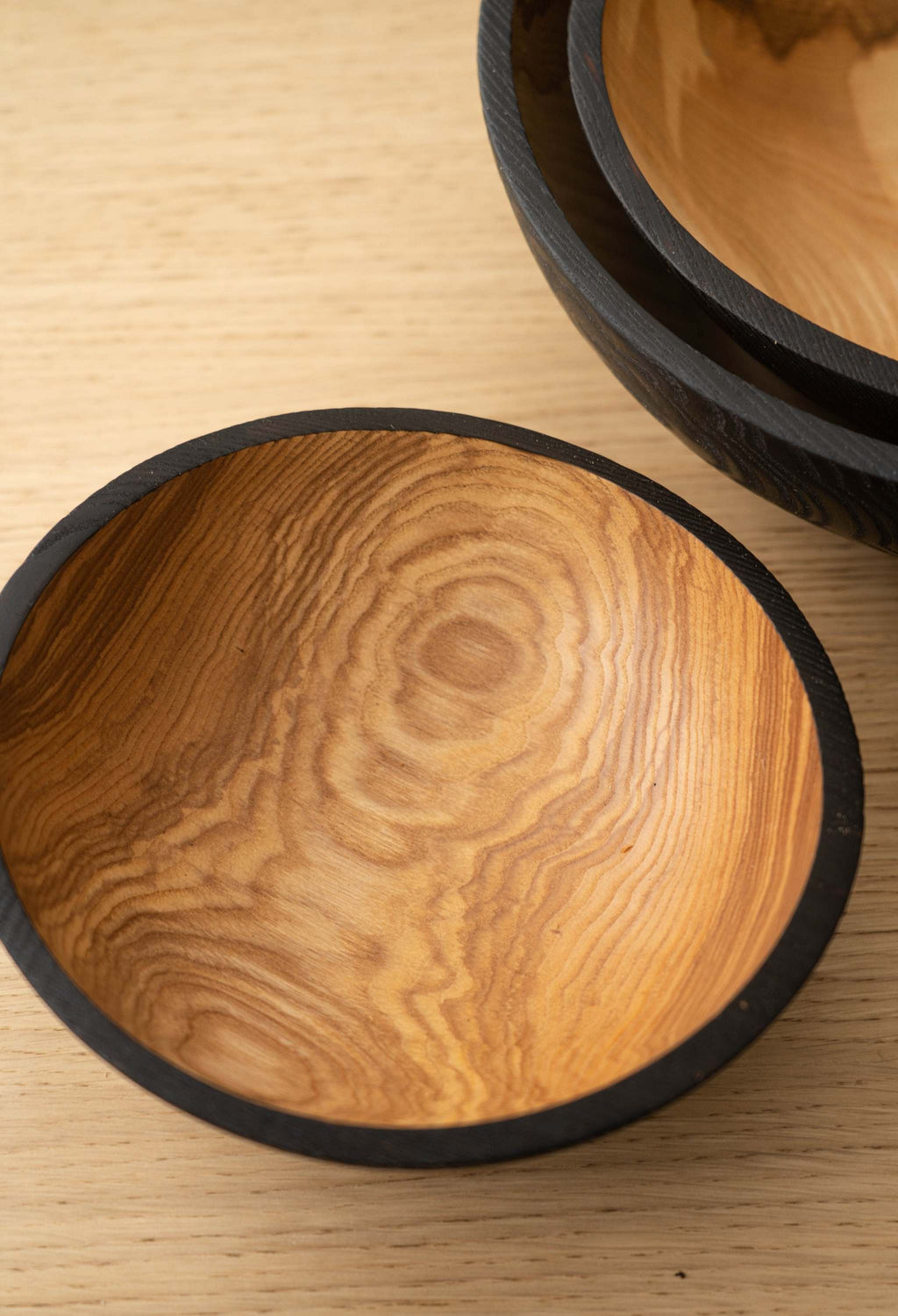 Half-Charred Ash Nesting Bowl Set of 3