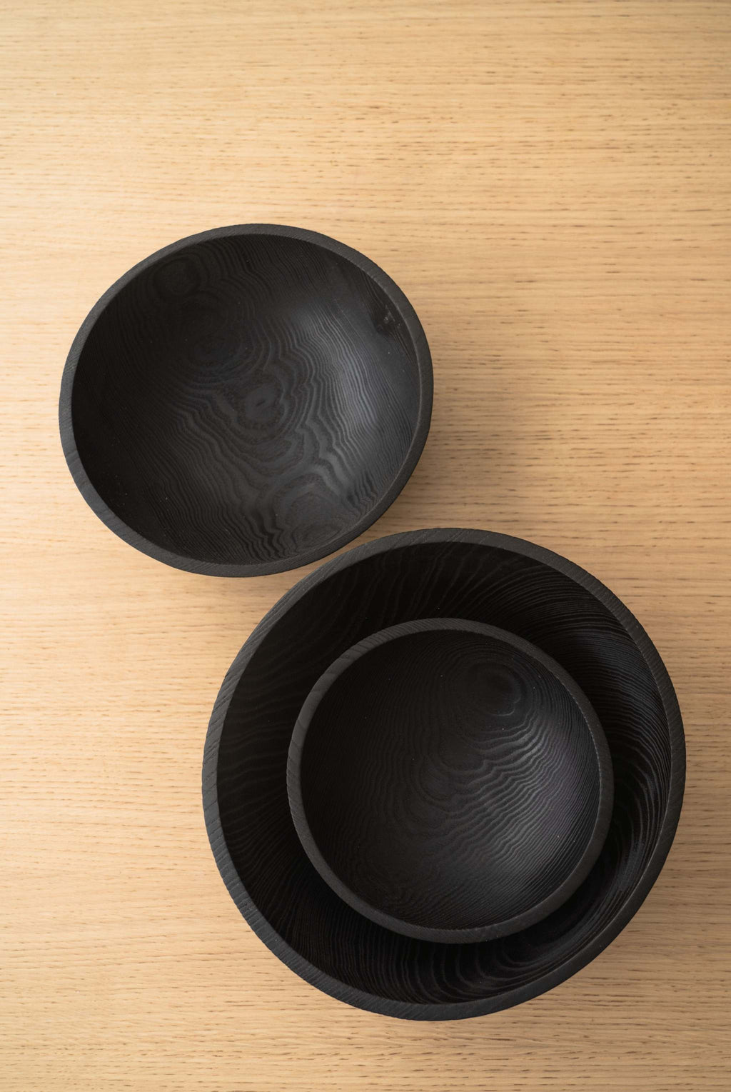 Charred Wood Salad Bowl Set, alternate view