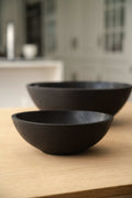 Charred Wood Salad Bowl Set, another angle