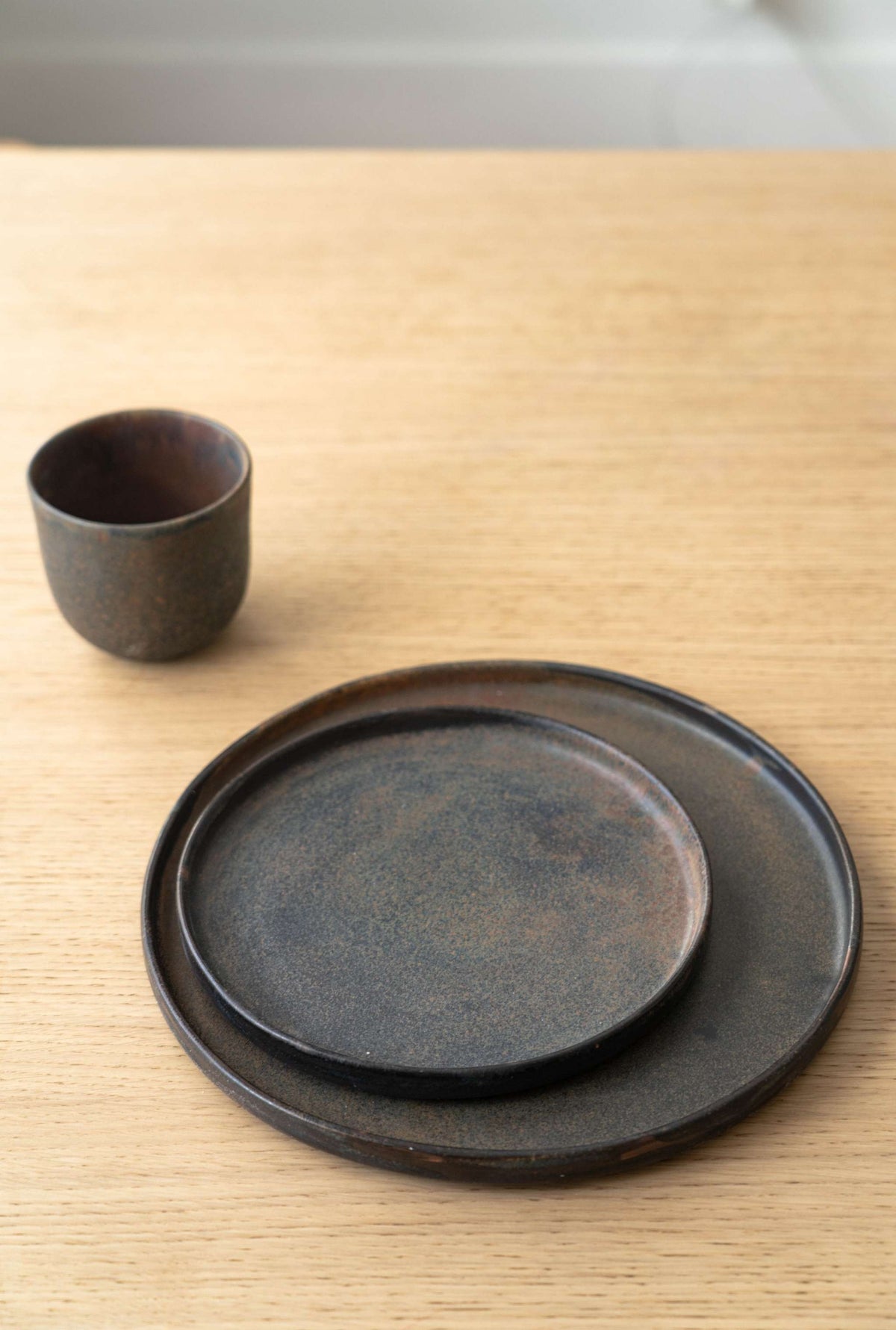 Rust Stoneware Dinner Plate, alternate view