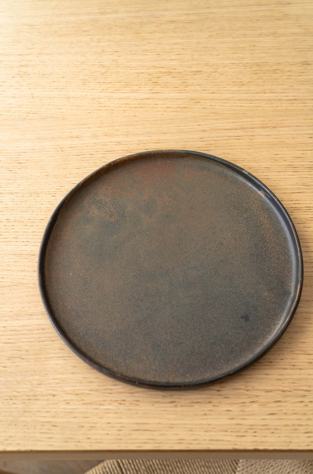 Rust Stoneware Dinner Plate, detail view