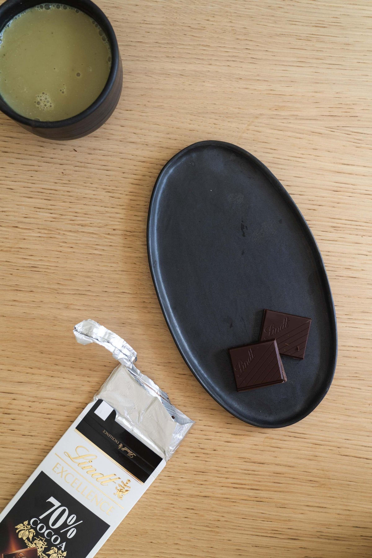 Black Matte Oval Serving Platter, another angle