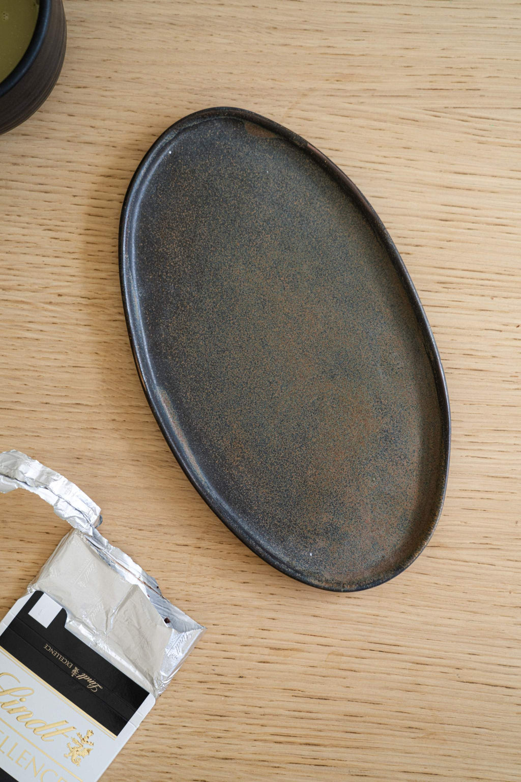 Rust Matte Oval Serving Platter, alternate view