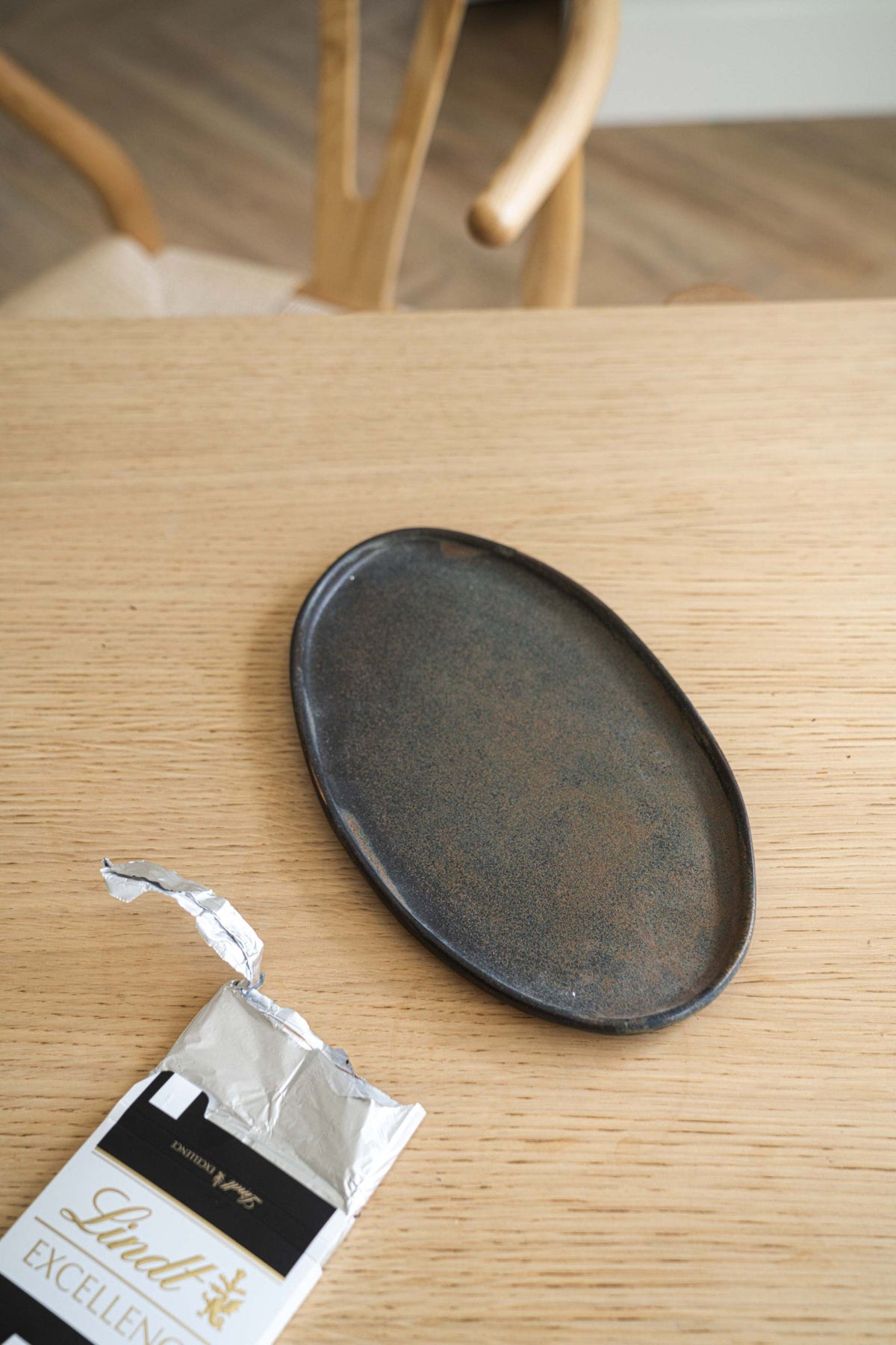 Rust Matte Oval Serving Platter, another angle