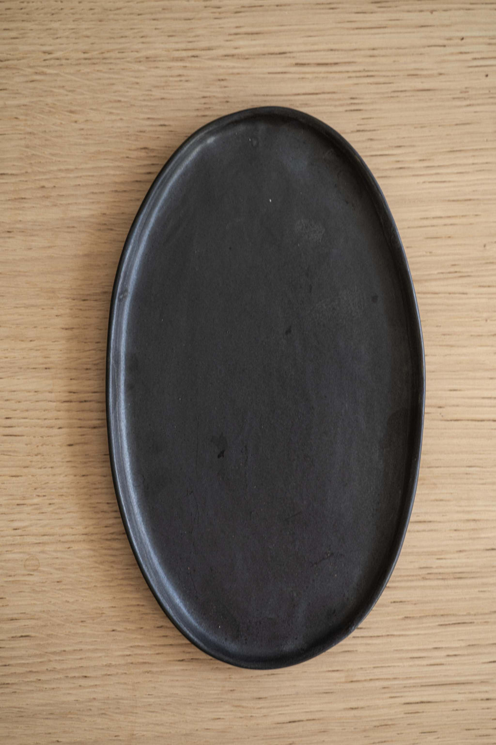 Black Matte Oval Serving Platter, alternate view