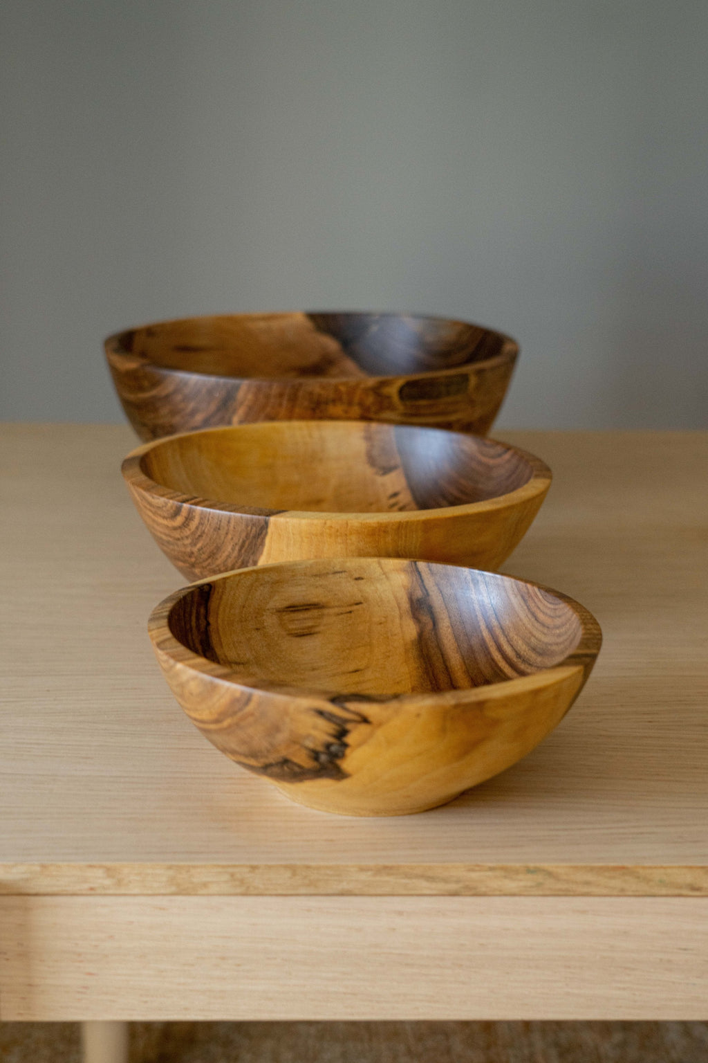 Walnut Nesting Bowl Set of 3, view 6