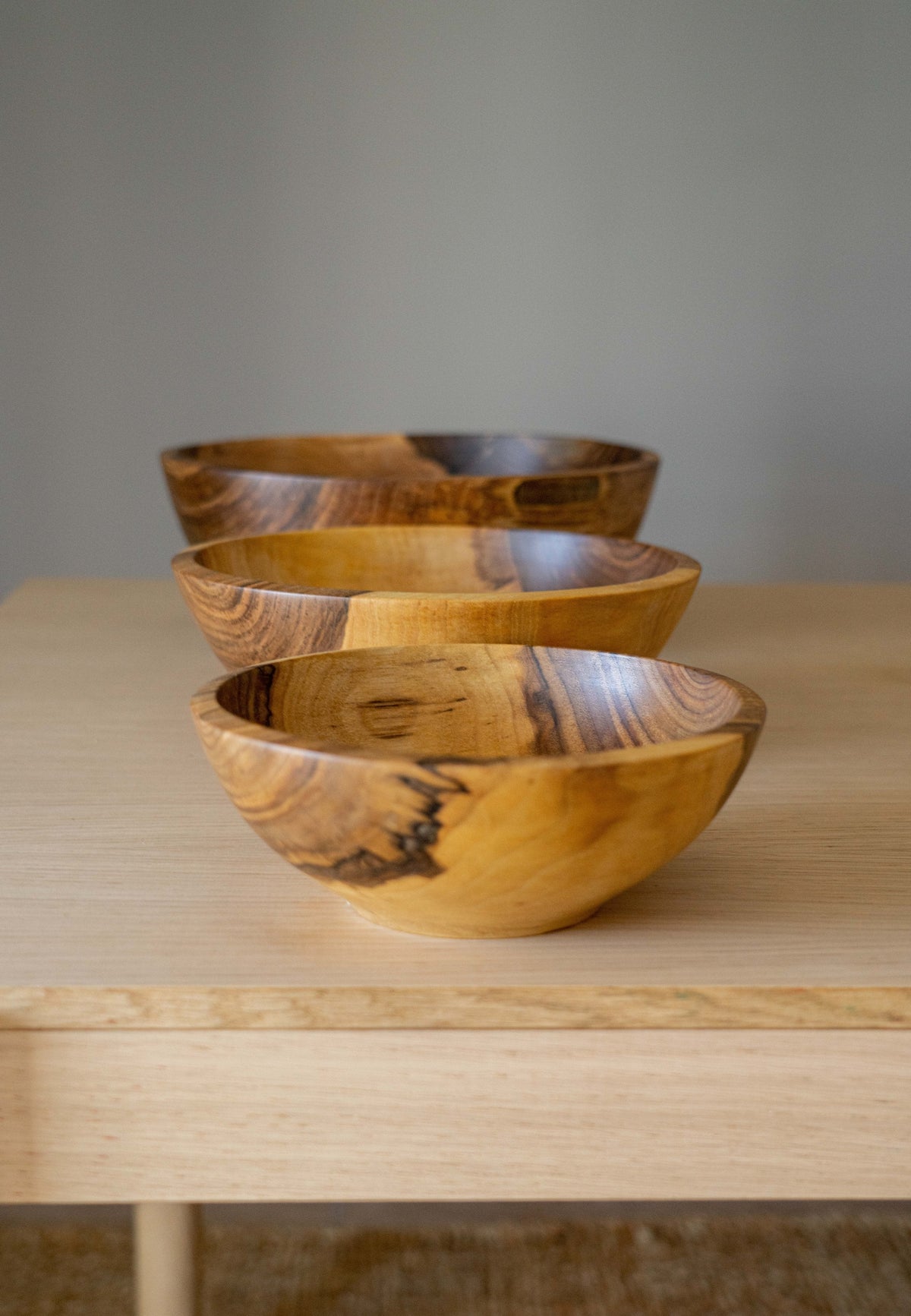 Walnut Nesting Bowl Set of 3, view 7