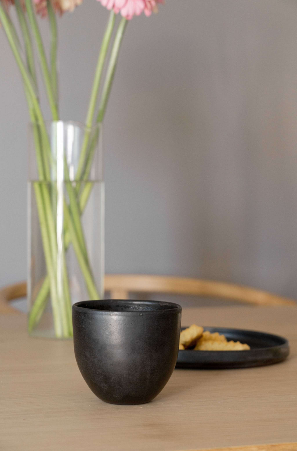 Black Matte Egg-Shape Coffee Cup, another angle
