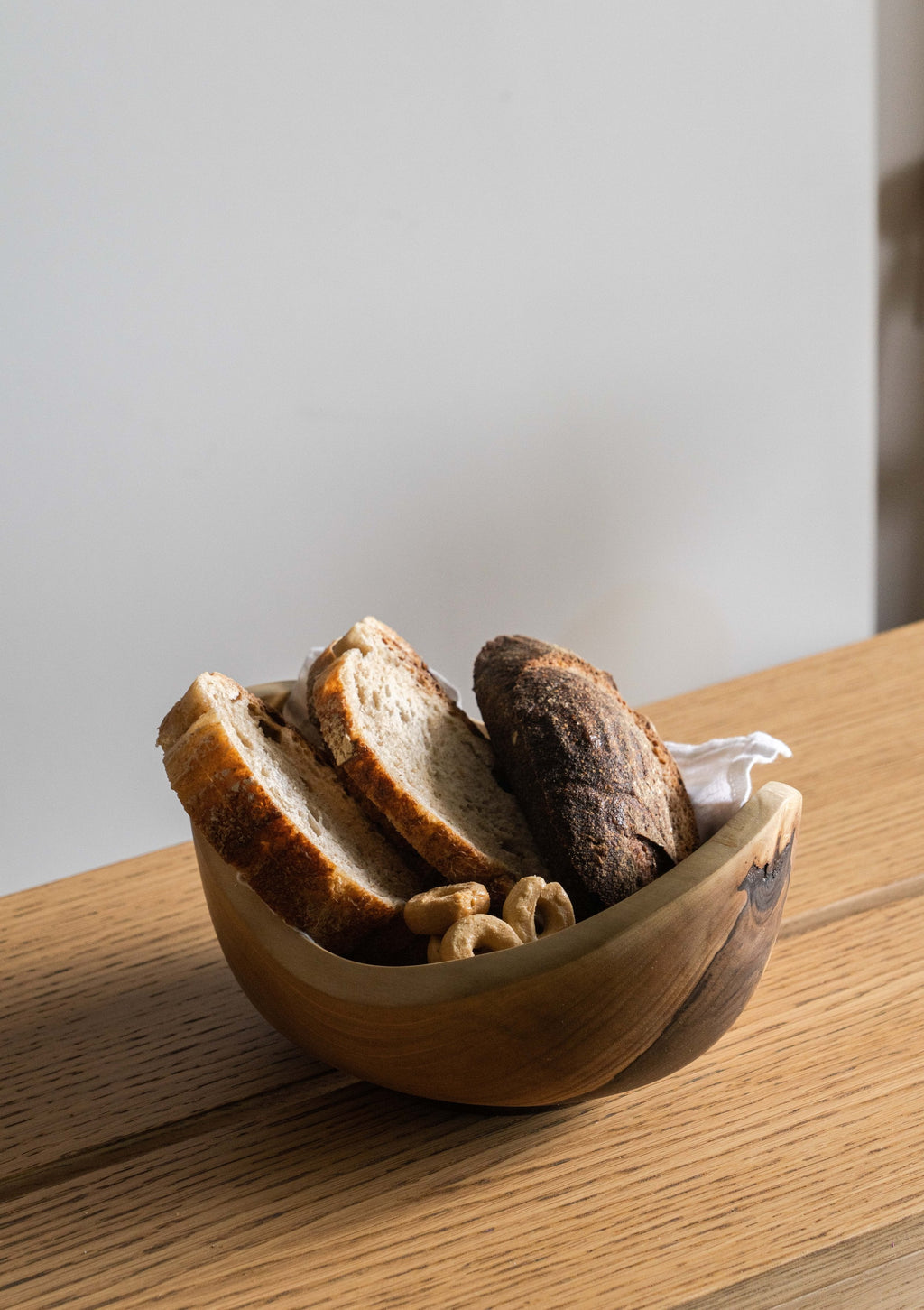 Hand-Carved Walnut Bowl, Small