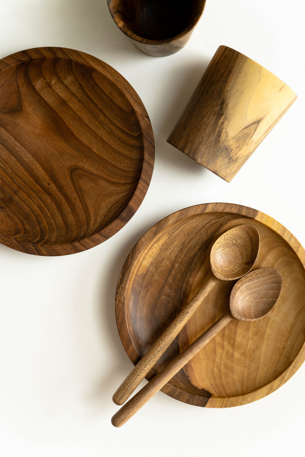 Hand-Carved Walnut Plate