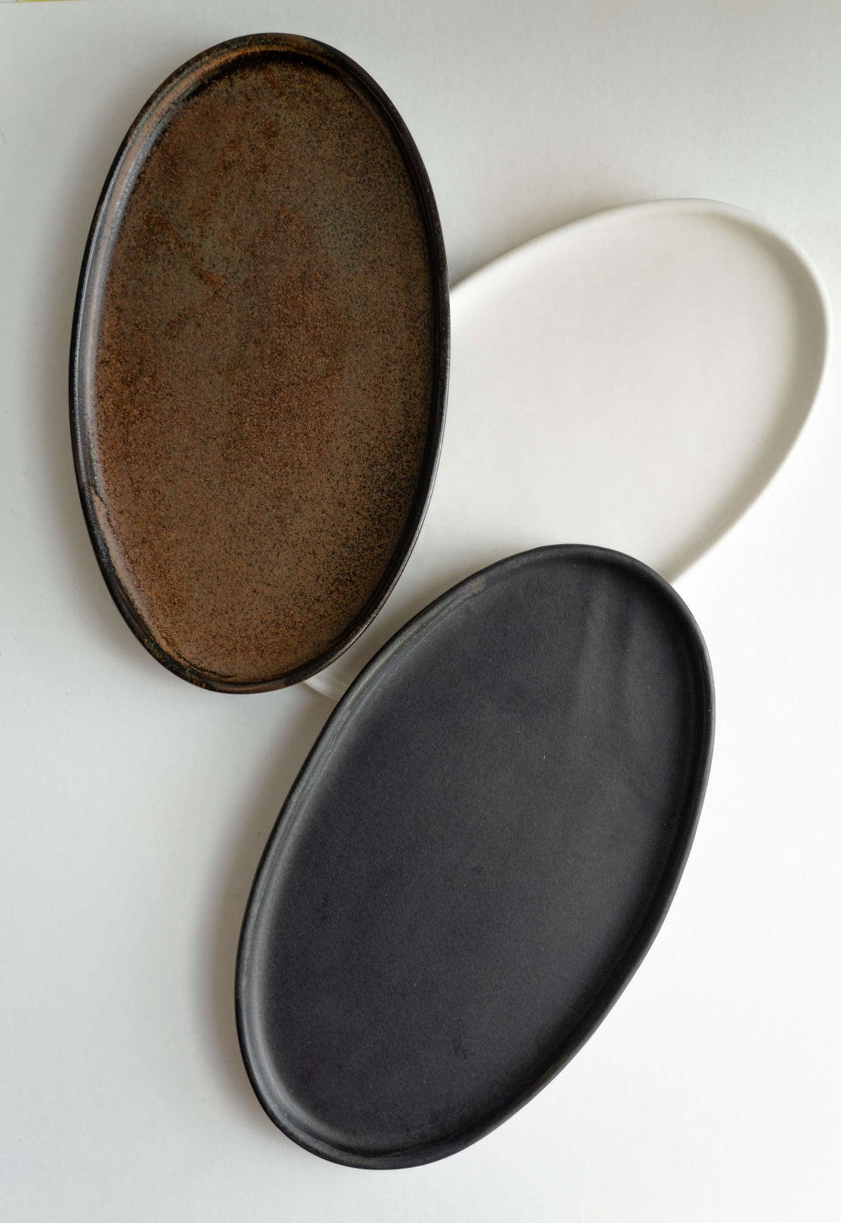 Black Matte Oval Serving Platter, view 6