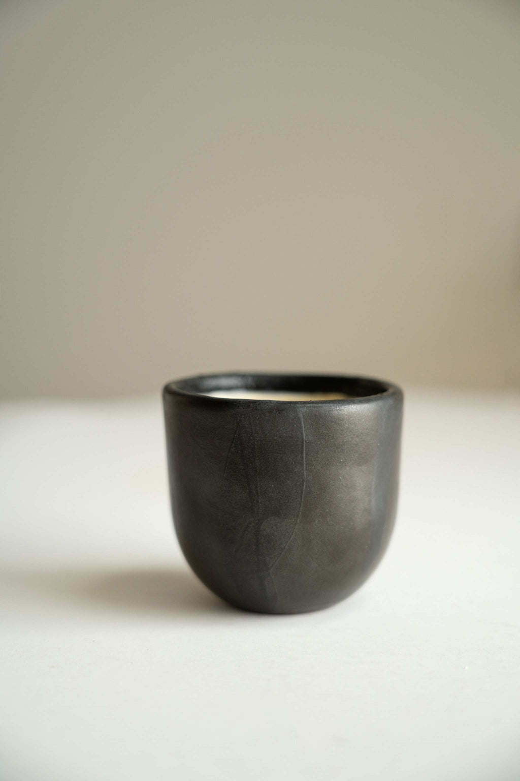 Black Matte Stoneware Espresso Cup, alternate view