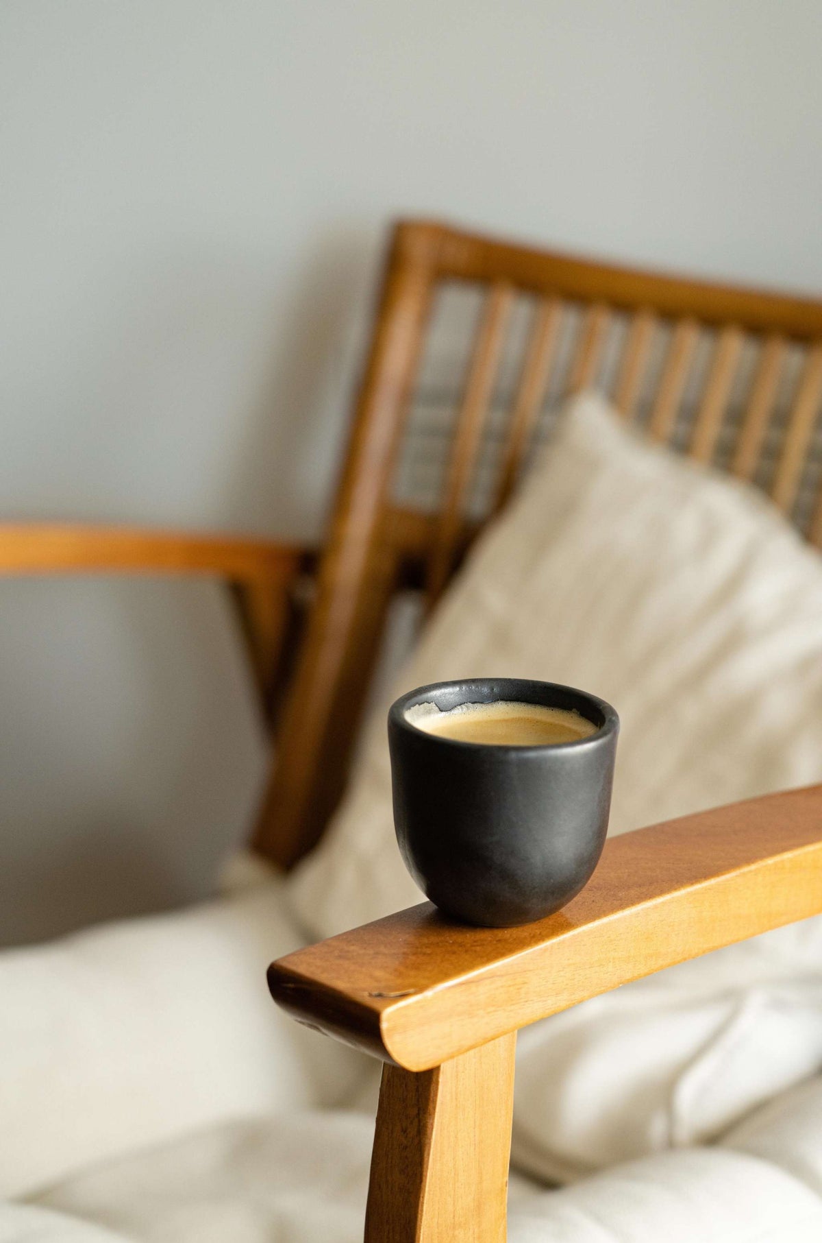 Black Matte Stoneware Espresso Cup, view 5