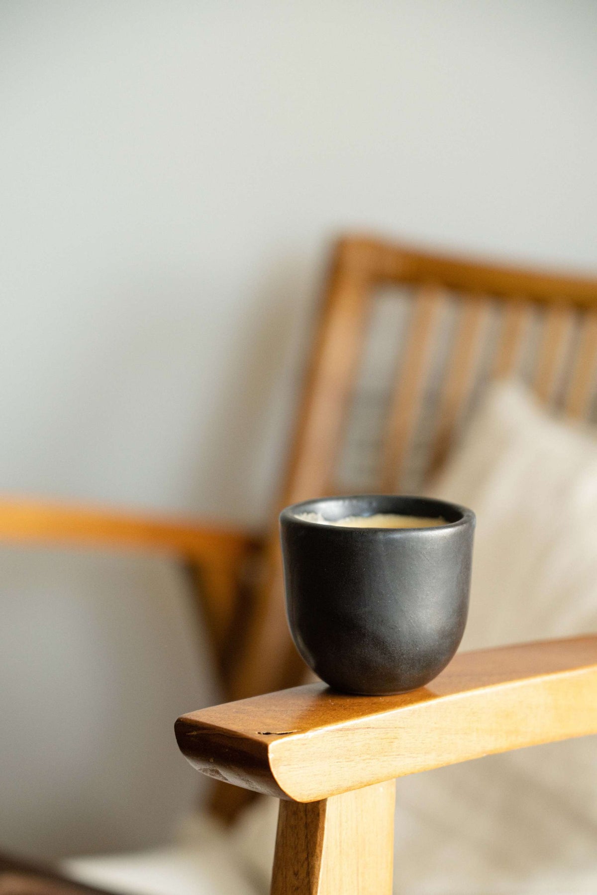 Black Matte Stoneware Espresso Cup, view 6