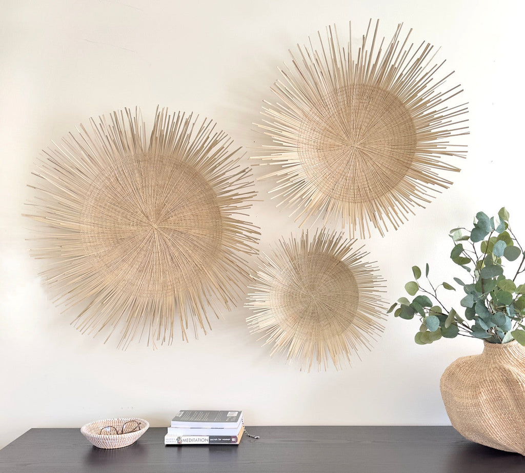 Natural Sunburst Woven Wall Hanging, 30 in