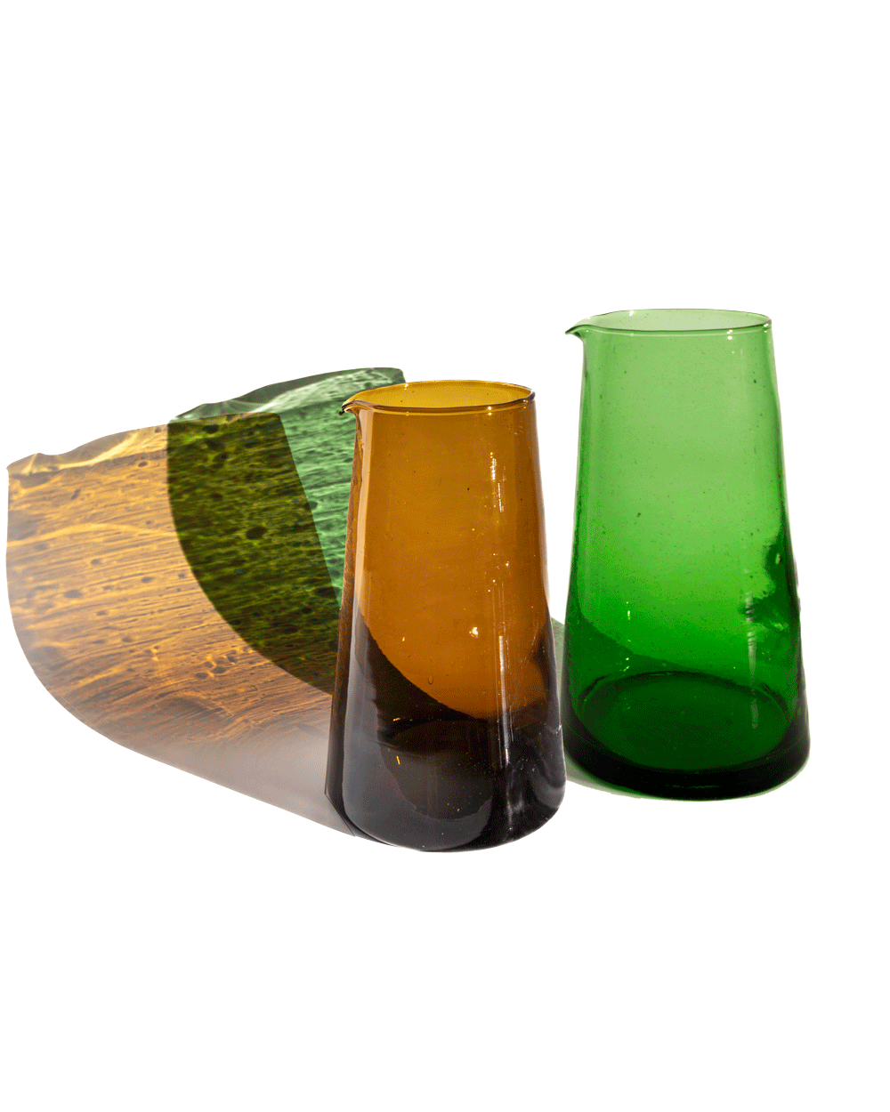 Mouth-Blown Recycled Glass Tapered Carafe