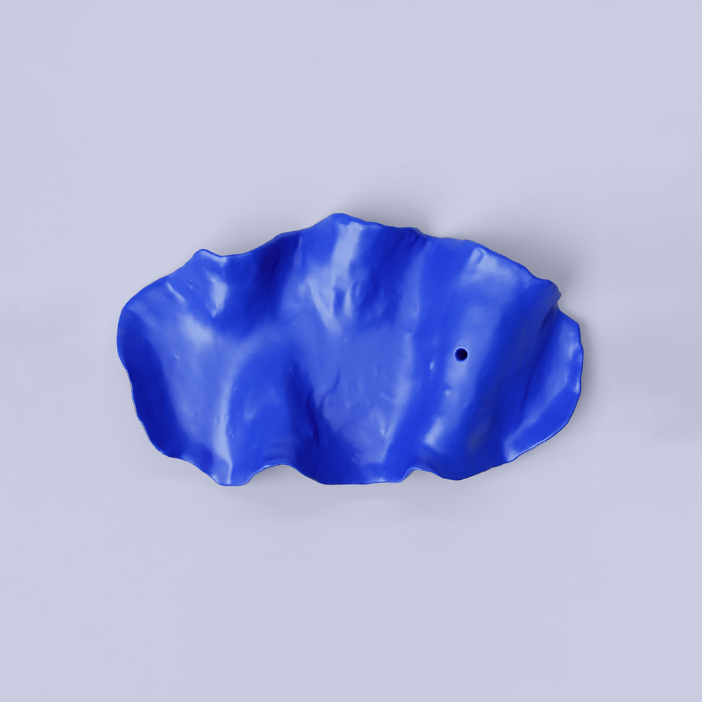 Cobalt Blue Porcelain Incense Holder shown from a second angle against a pale neutral backdrop