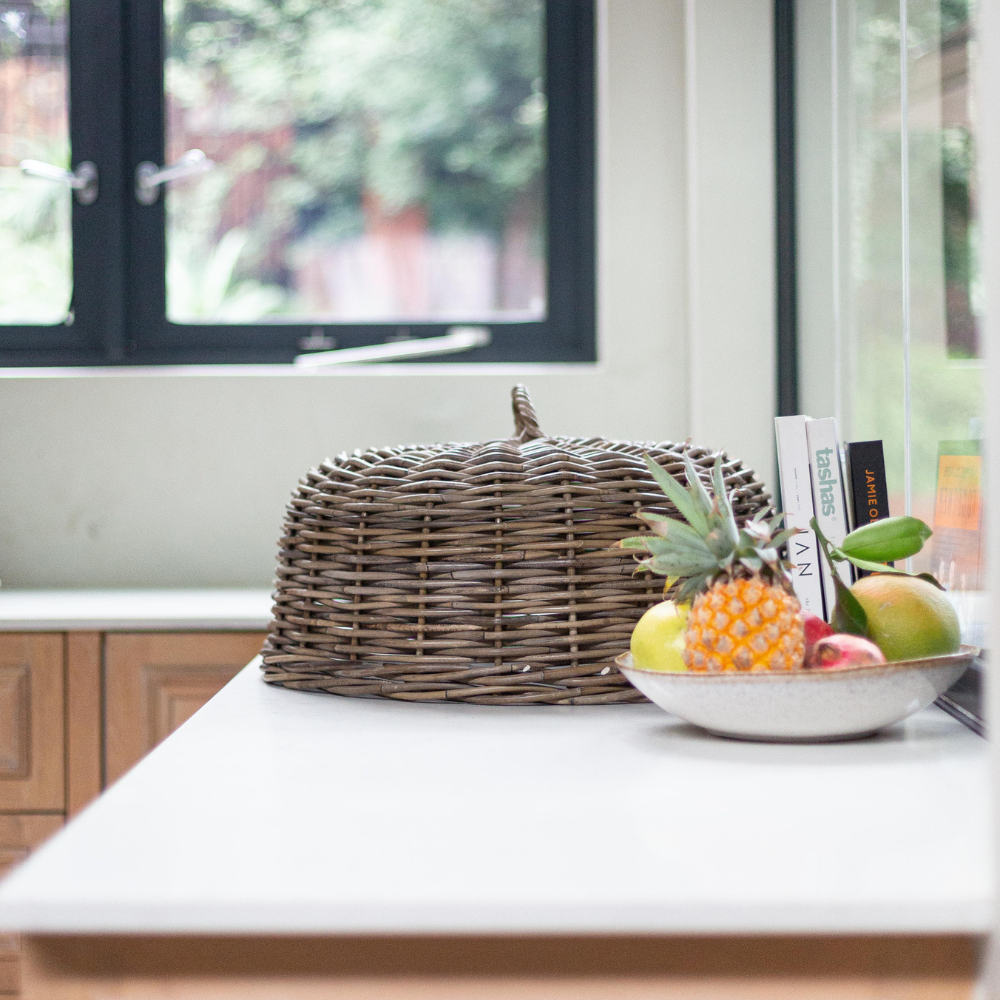 Rattan Cloche Dome Food Cover, view 10
