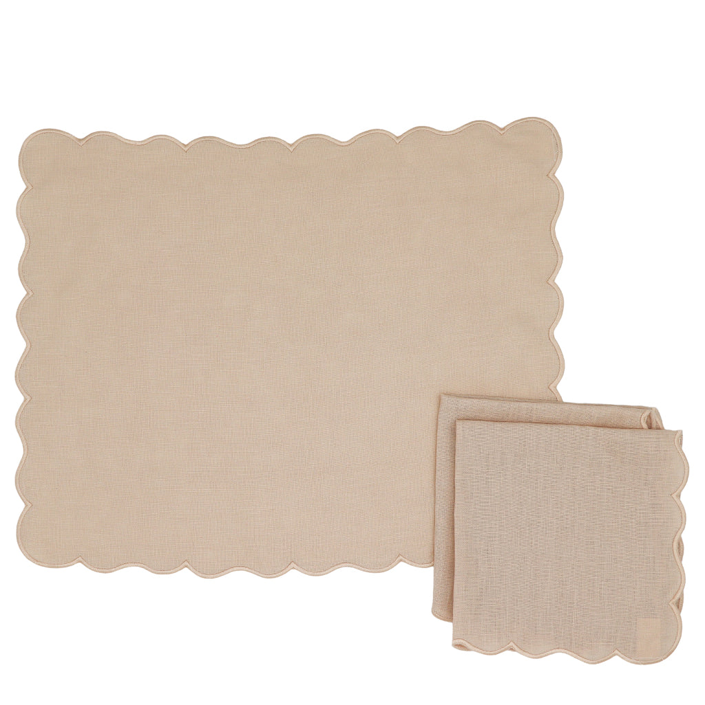 Vanilla Swirl Linen Placemats, Set of 4, alternate view