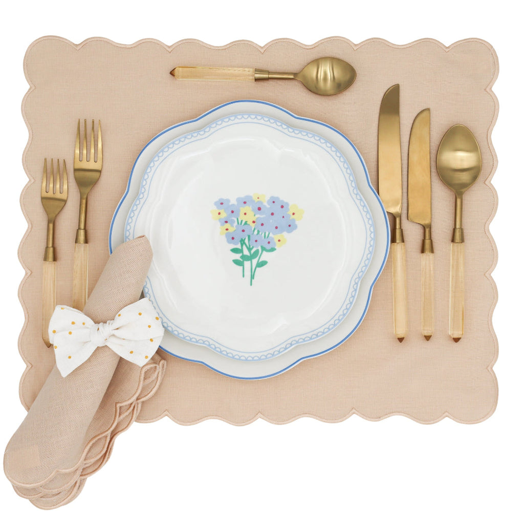 Vanilla Swirl Linen Placemats, Set of 4, another angle