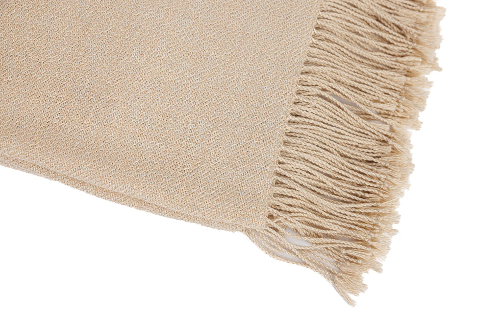 Wasi Baby Alpaca Throw, Ivory Mist, another angle