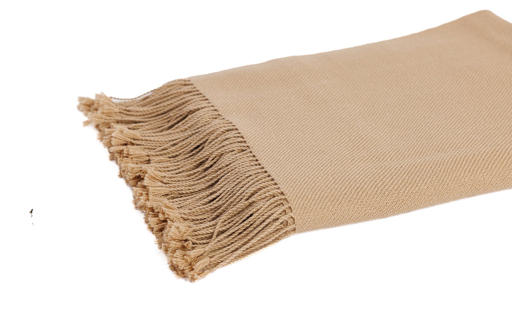 Wasi Baby Alpaca Throw, Rich Brown, detail view