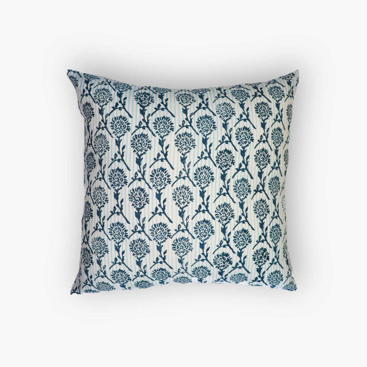 Nikhar Pure Linen Throw Pillow Cover, Azure Blue