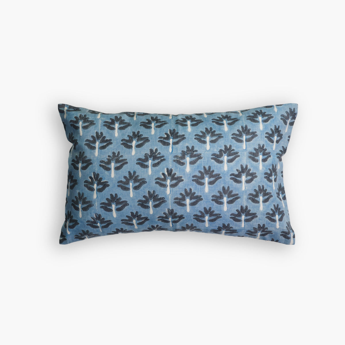 Zeenat Lumbar Pillow Cover, Steel Blue