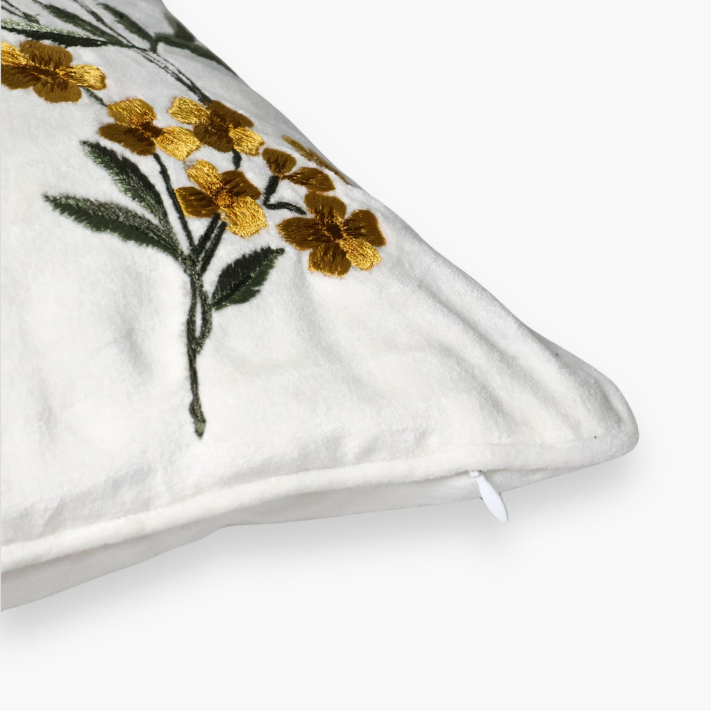 Ziva Cotton Velvet Pillow Cover, 18 in, detail view