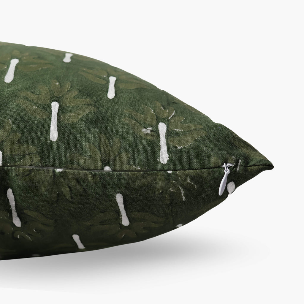 Zeenat Throw Pillow Cover, Chive, another angle