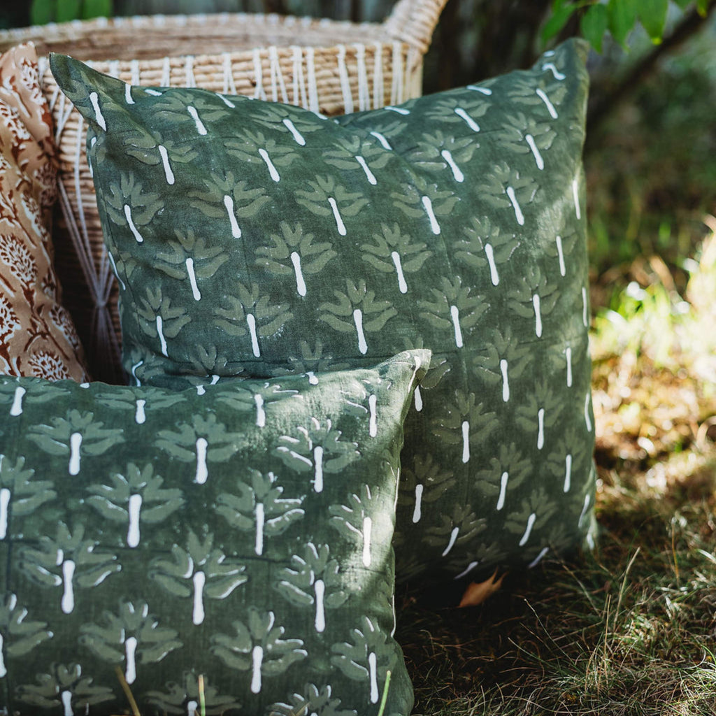 Zeenat Throw Pillow Cover, Chive, alternate view