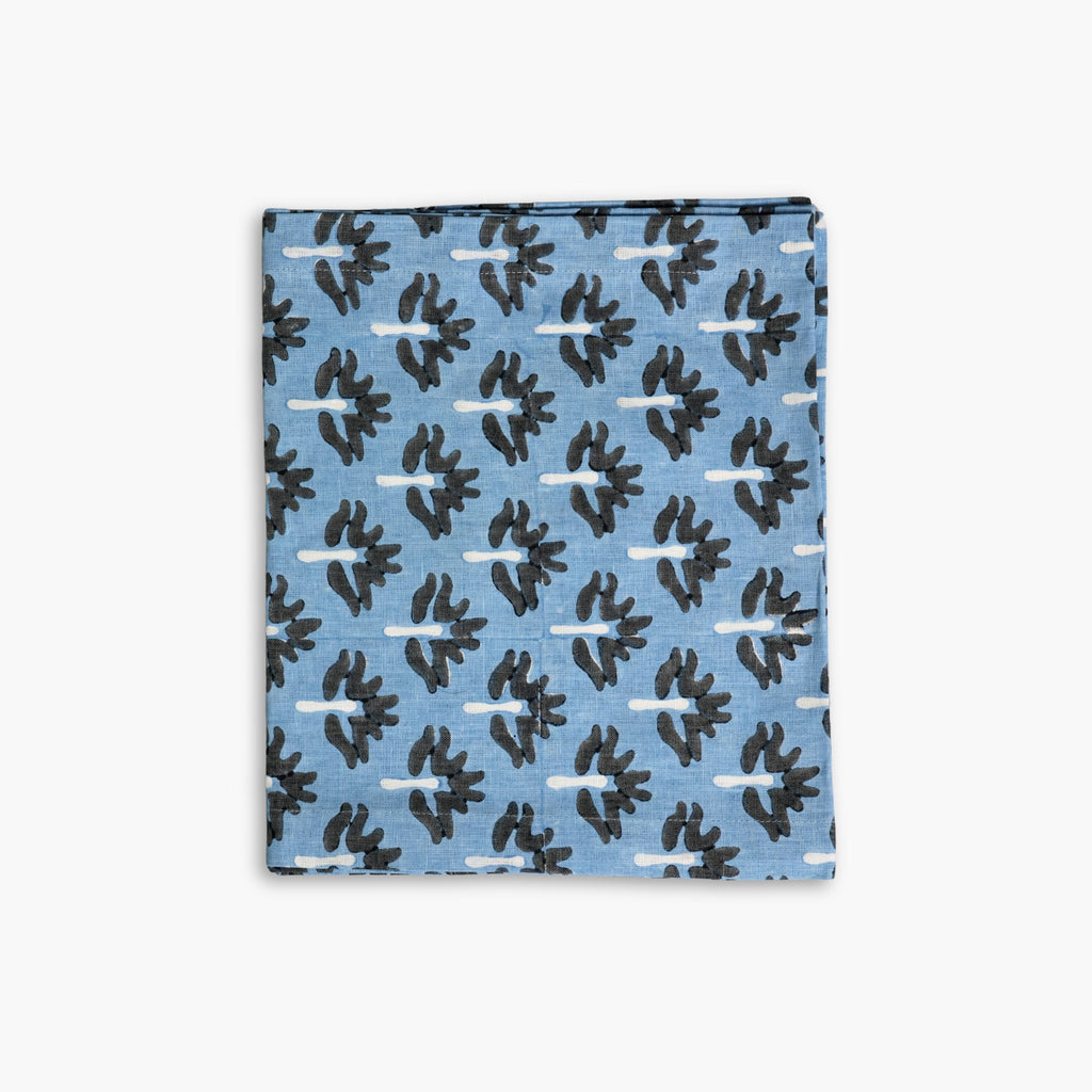 Zeenat Linen Table Runner, Steel Blue