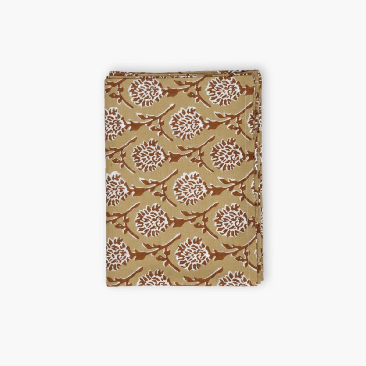 Nikhar Hand-Printed Linen Runner, Chai Brown