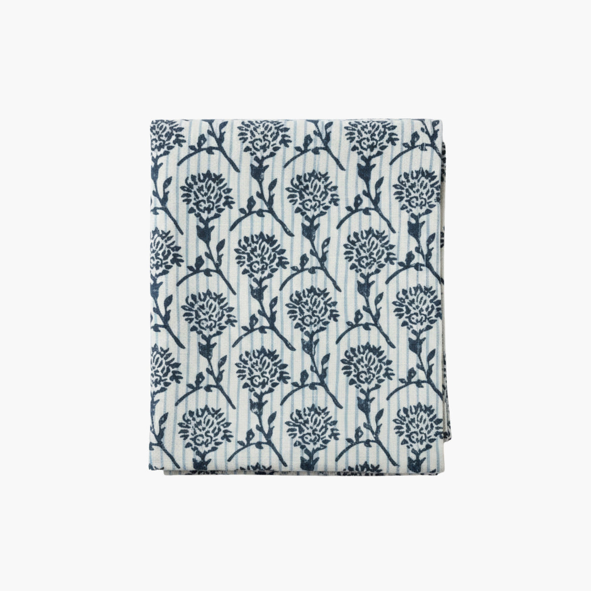 Nikhar Hand-Printed Linen Runner, Azure Blue
