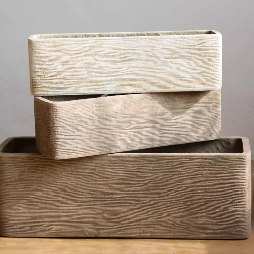 Rectangular Textured Trough Planter