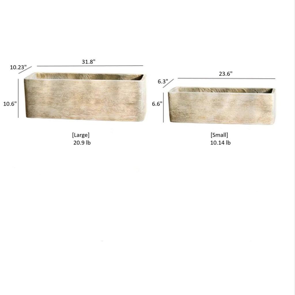 Rectangular Textured Trough Planter, view 11