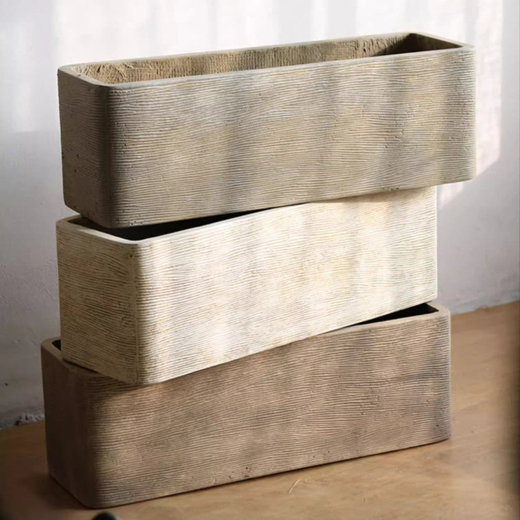 Rectangular Textured Trough Planter, view 5