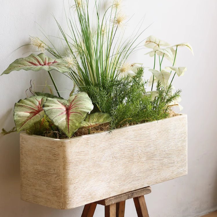 Rectangular Textured Trough Planter, view 9
