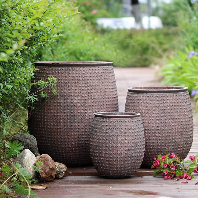 Stone Textured Planter, detail view