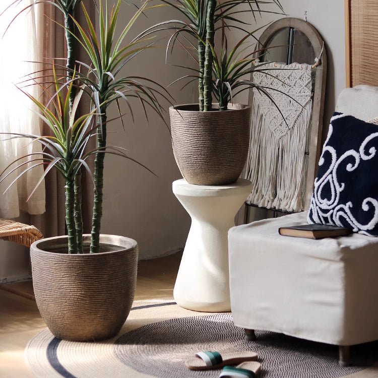 Camel Flared Outdoor Planter, detail view