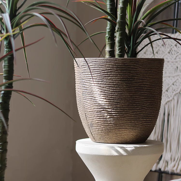 Camel Flared Outdoor Planter, another angle