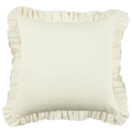 Anita Linen Pillow Cover, Cream Ruffled