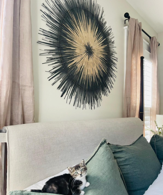 Black Sun Circle Woven Wall Hanging, 36 in, alternate view