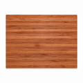 Edge grain cherry cutting board, 24 x 18 in, plain top with striped grain, overhead view on white