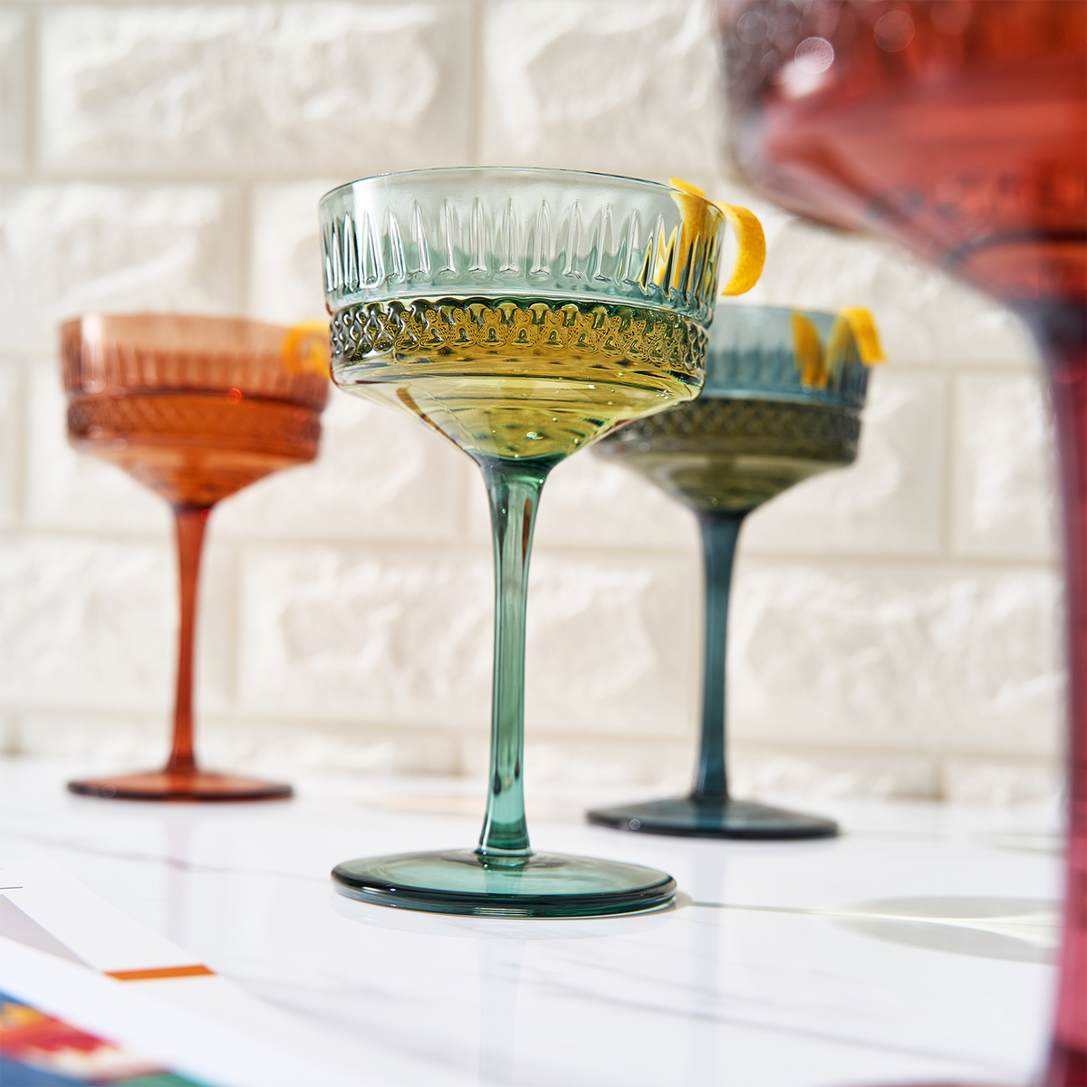 Tonal Crystal Champagne Coupes, Set of 4, view 5