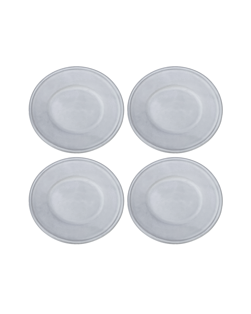 Oval Matte White Ceramic Dessert Plates, Set of 4