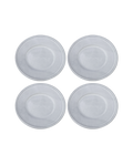 Oval Matte White Ceramic Dessert Plates, Set of 4
