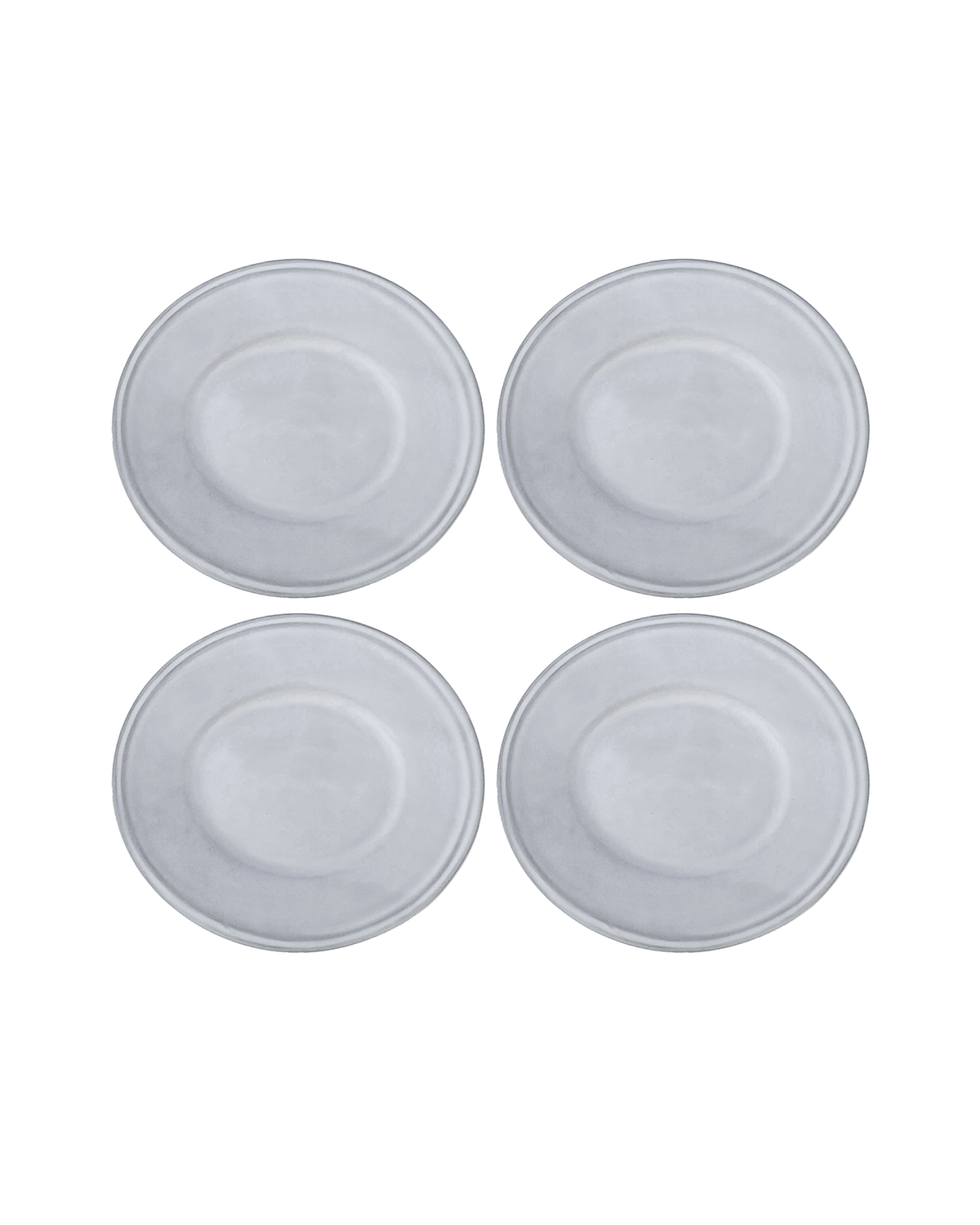 Oval Matte White Ceramic Dessert Plates, Set of 4