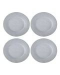 Oval Matte White Ceramic Dinner Plates, Set of 4